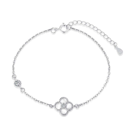 [Charm Aries Jewelry]Delicate Four Leaf Charm Aries Bracelet