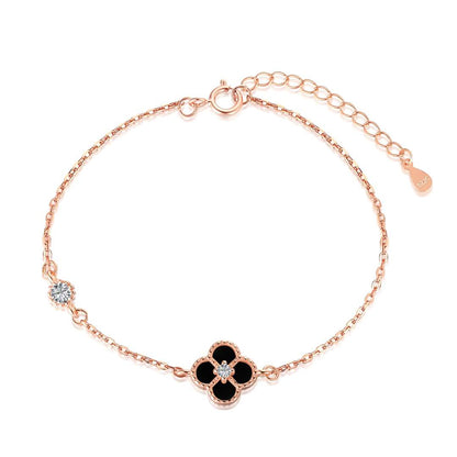 [Charm Aries Jewelry]Delicate Four Leaf Charm Aries Bracelet