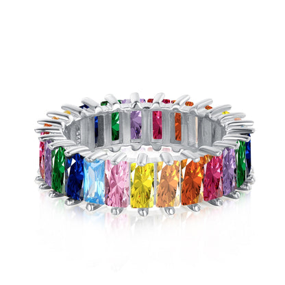[Charm Aries Jewelry]Unique Colorful Radiant Cut RIng