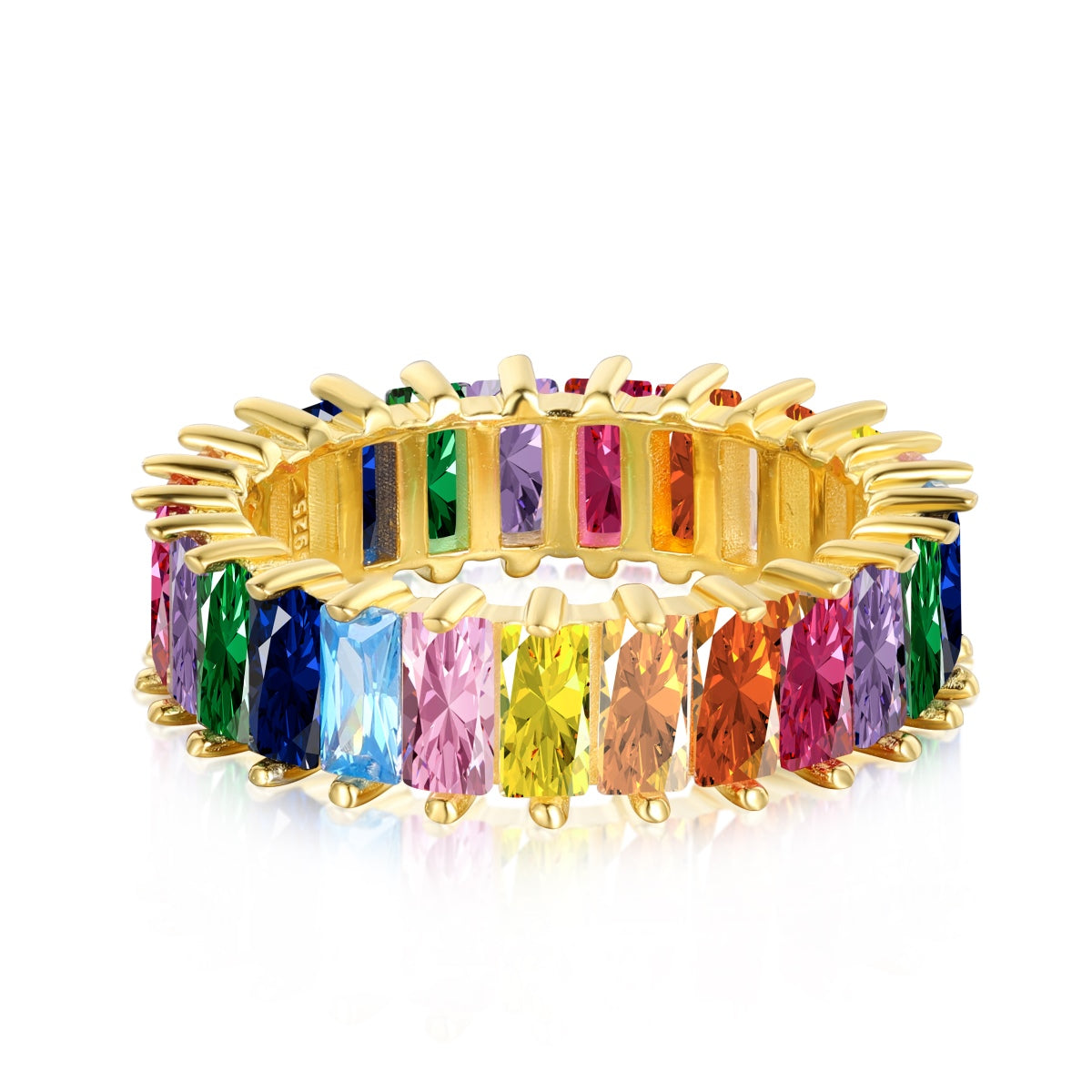 [Charm Aries Jewelry]Unique Colorful Radiant Cut RIng