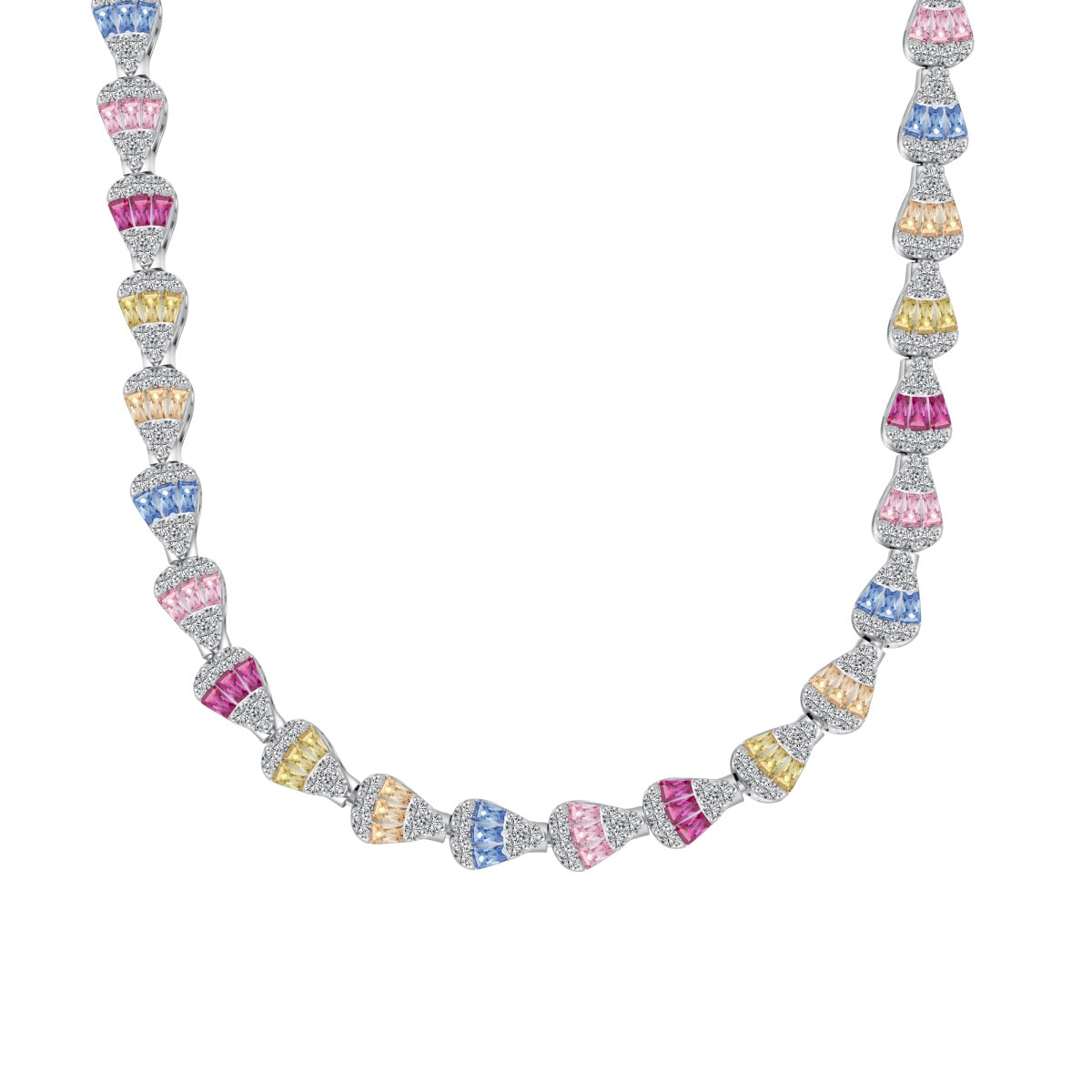 [Charm Aries Jewelry]Radiant Colorful Rainbow Necklace