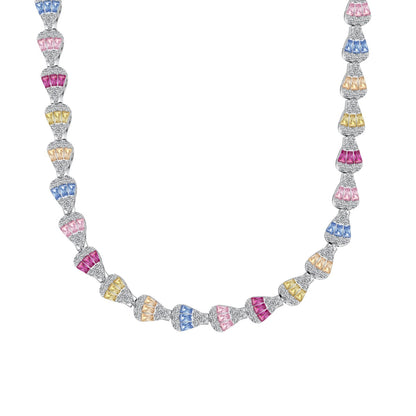 [Charm Aries Jewelry]Radiant Colorful Rainbow Necklace
