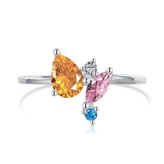 [Charm Aries Jewelry]Radiant Colorful Multi Cut Daily Ring