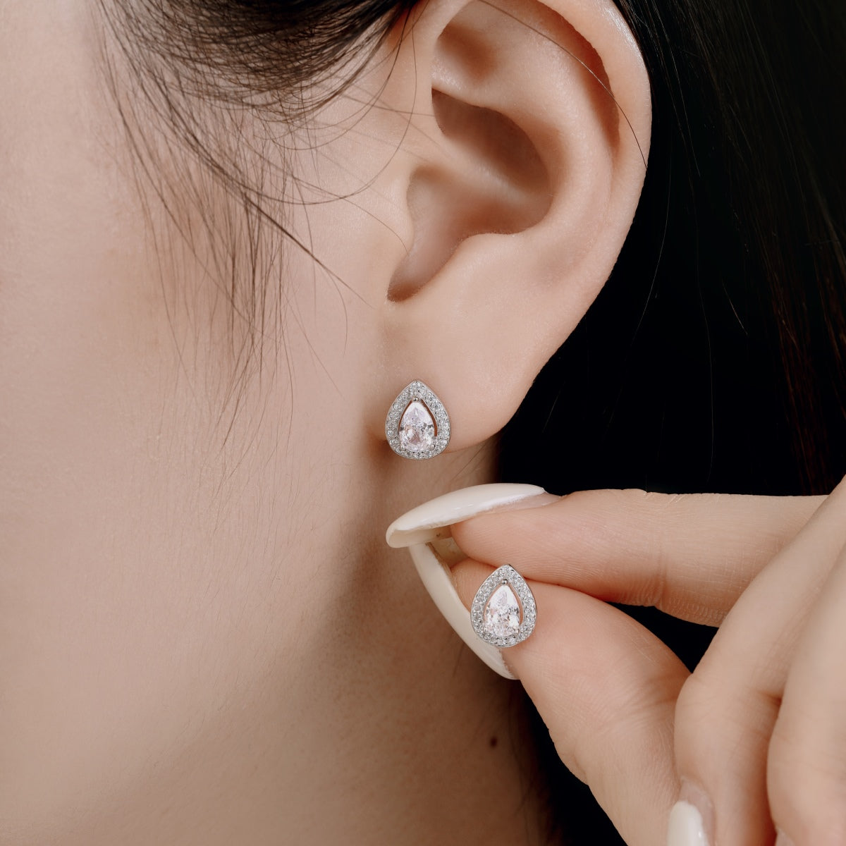[Charm Aries Jewelry]Luxurious Water Drop Shape Earrings