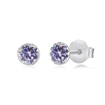 [Charm Aries Jewelry]Sparkling Colorful Round Shape Earrings
