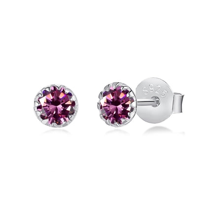 [Charm Aries Jewelry]Sparkling Colorful Round Shape Earrings