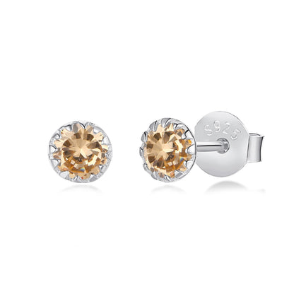 [Charm Aries Jewelry]Sparkling Colorful Round Shape Earrings