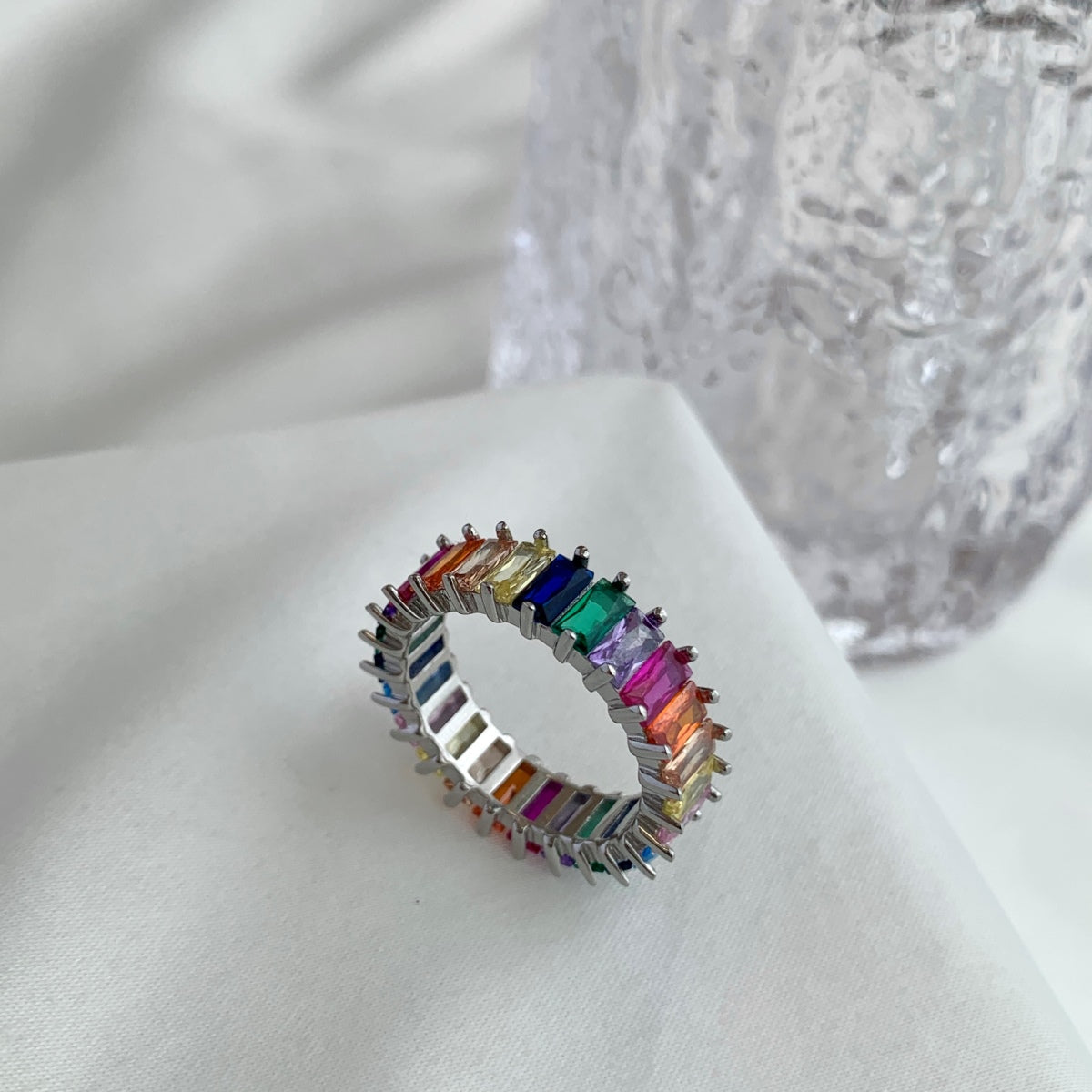 [Charm Aries Jewelry]Unique Colorful Radiant Cut RIng