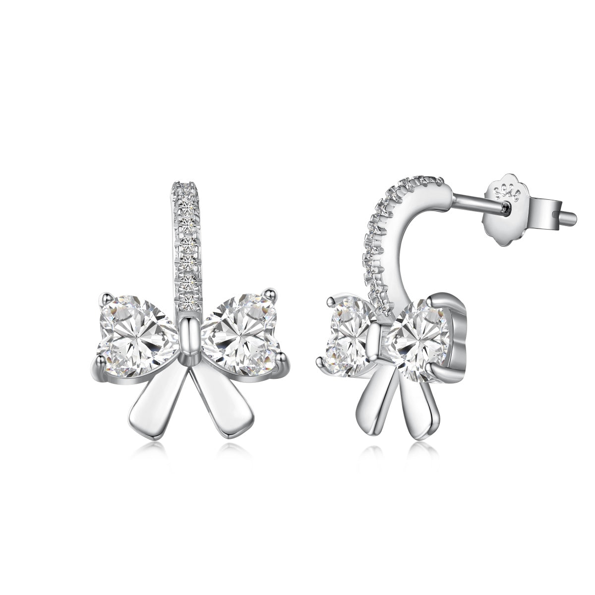 [Charm Aries Jewelry]Exquisite Earrings With Heart-Shaped Bow Design