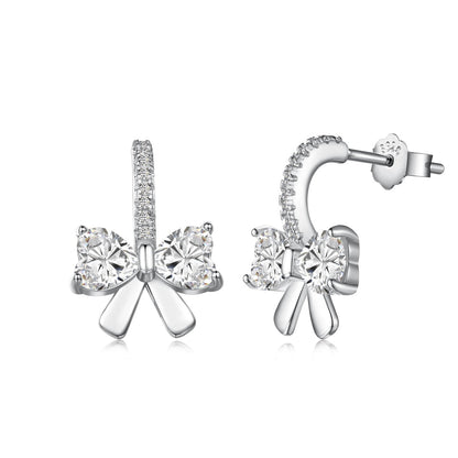 [Charm Aries Jewelry]Exquisite Earrings With Heart-Shaped Bow Design