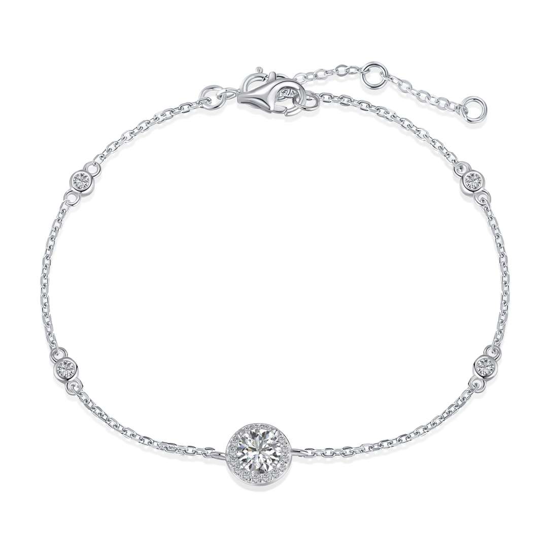 [Charm Aries Jewelry]Dazzling Round Cut Shape Bracelet
