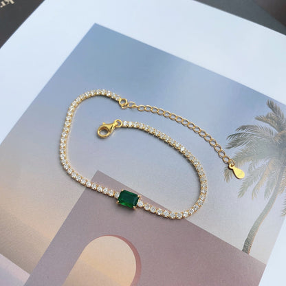 [Charm Aries Jewelry]1.0 Carat Unique Emerald Cut Banquet Bracelet