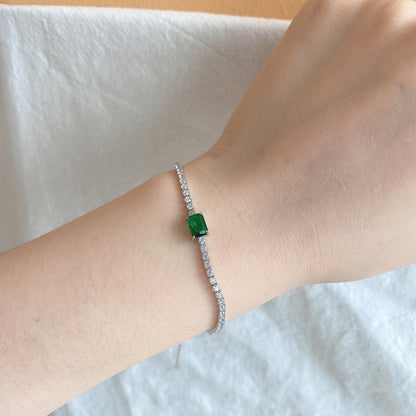 [Charm Aries Jewelry]1.0 Carat Unique Emerald Cut Banquet Bracelet