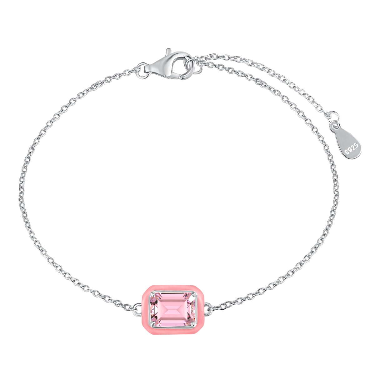 [Charm Aries Jewelry]2.0 Carat Sparkling Colorful Emerald Cut Daily Bracelet
