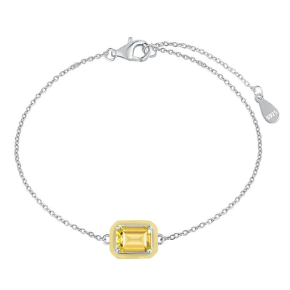 [Charm Aries Jewelry]2.0 Carat Sparkling Colorful Emerald Cut Daily Bracelet