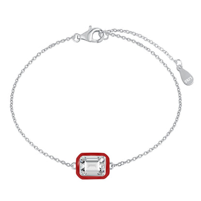 [Charm Aries Jewelry]2.0 Carat Sparkling Colorful Emerald Cut Daily Bracelet