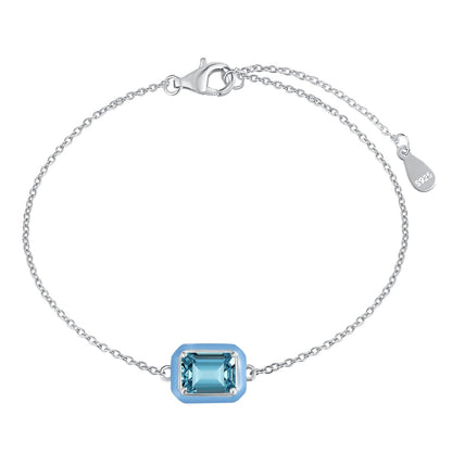 [Charm Aries Jewelry]2.0 Carat Sparkling Colorful Emerald Cut Daily Bracelet