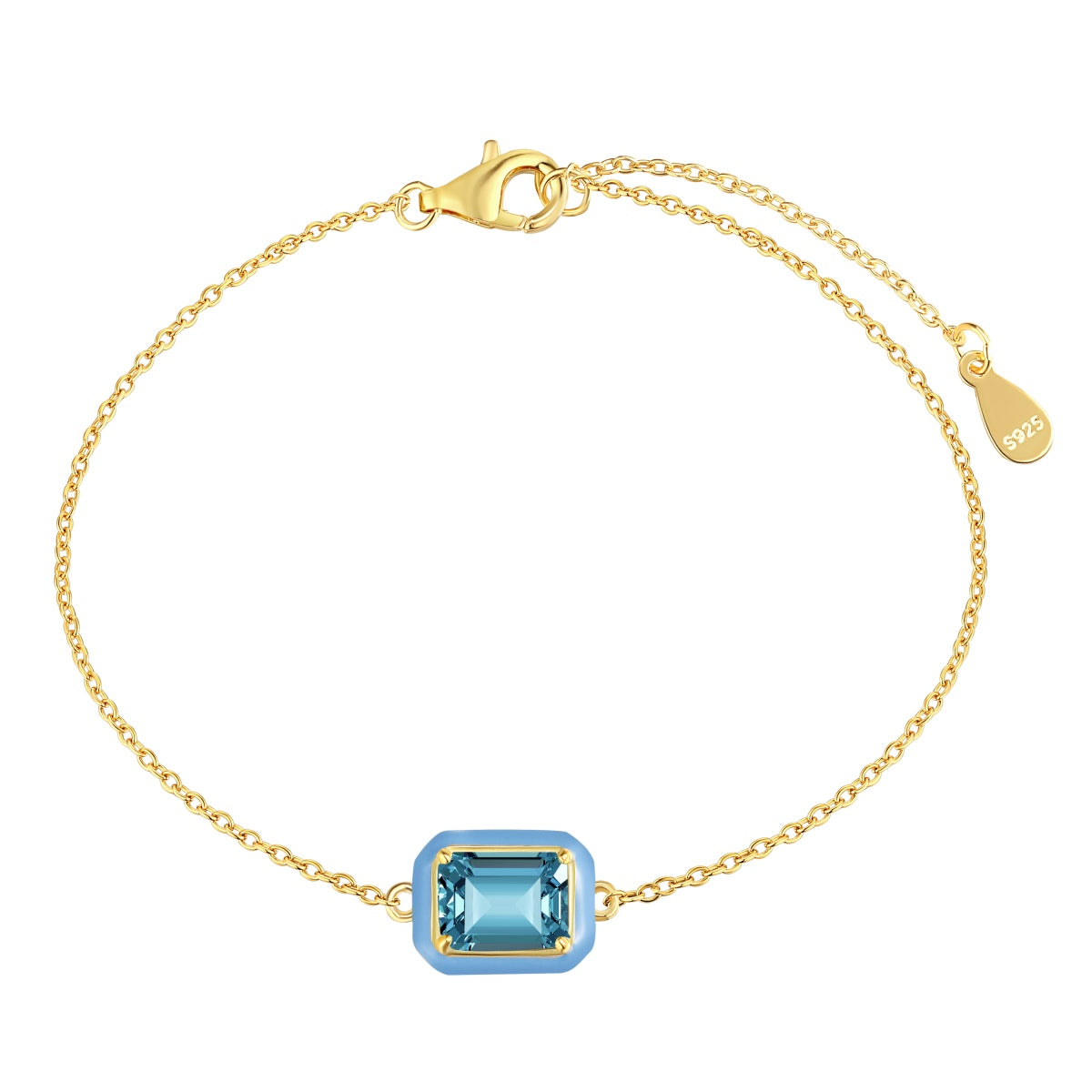 [Charm Aries Jewelry]2.0 Carat Sparkling Colorful Emerald Cut Daily Bracelet