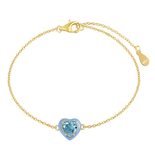 [Charm Aries Jewelry]Sparkling Romantic Heart Shape Lover Bracelet