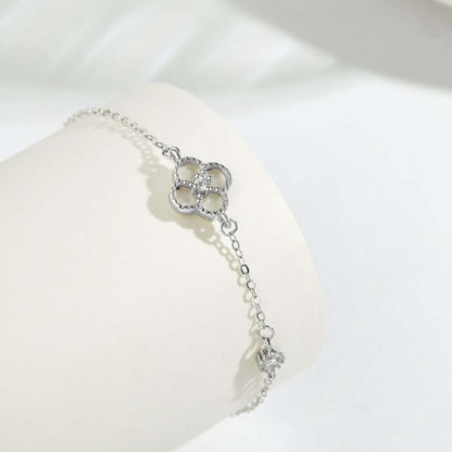 [Charm Aries Jewelry]Delicate Four Leaf Charm Aries Bracelet