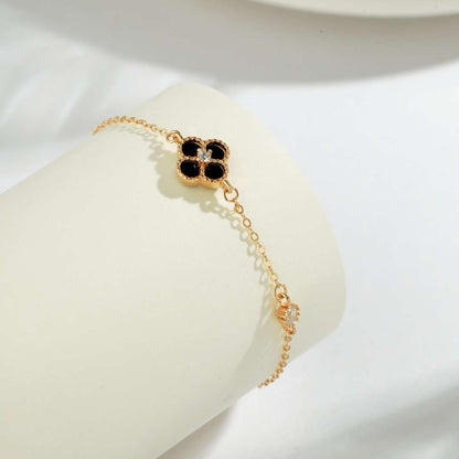 [Charm Aries Jewelry]Delicate Four Leaf Charm Aries Bracelet