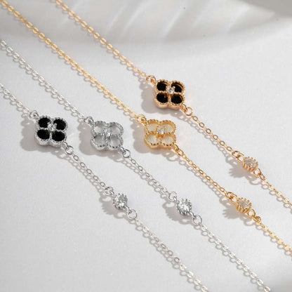 [Charm Aries Jewelry]Delicate Four Leaf Charm Aries Bracelet