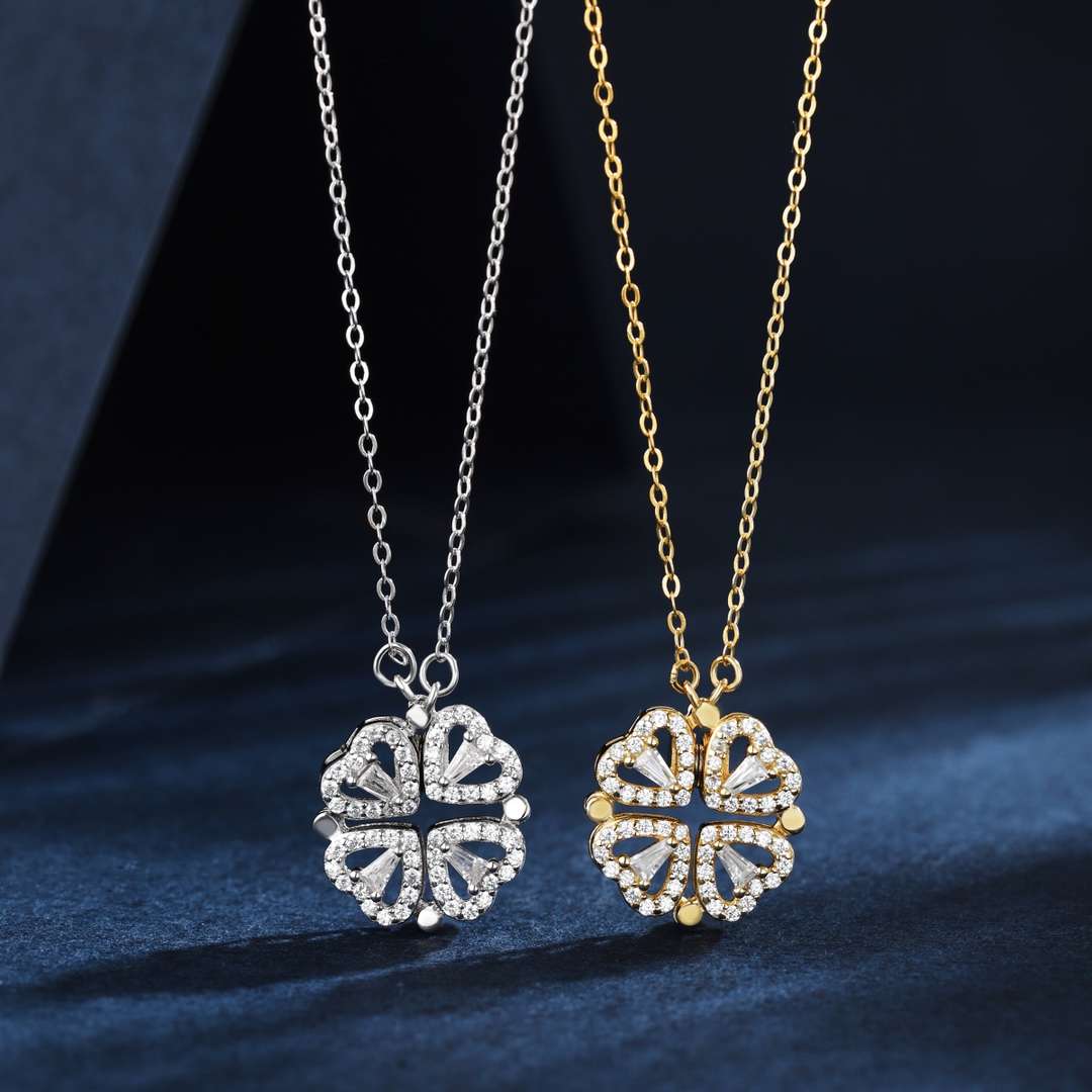 [Charm Aries Jewelry]Ornate Heart Cut Flower Shape Necklace
