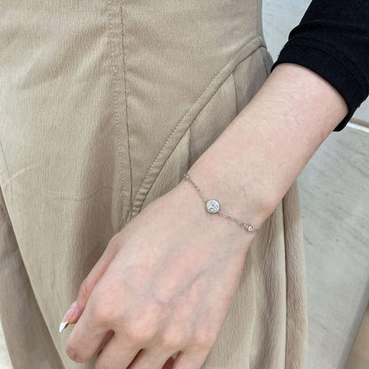 [Charm Aries Jewelry]Dazzling Round Cut Shape Bracelet