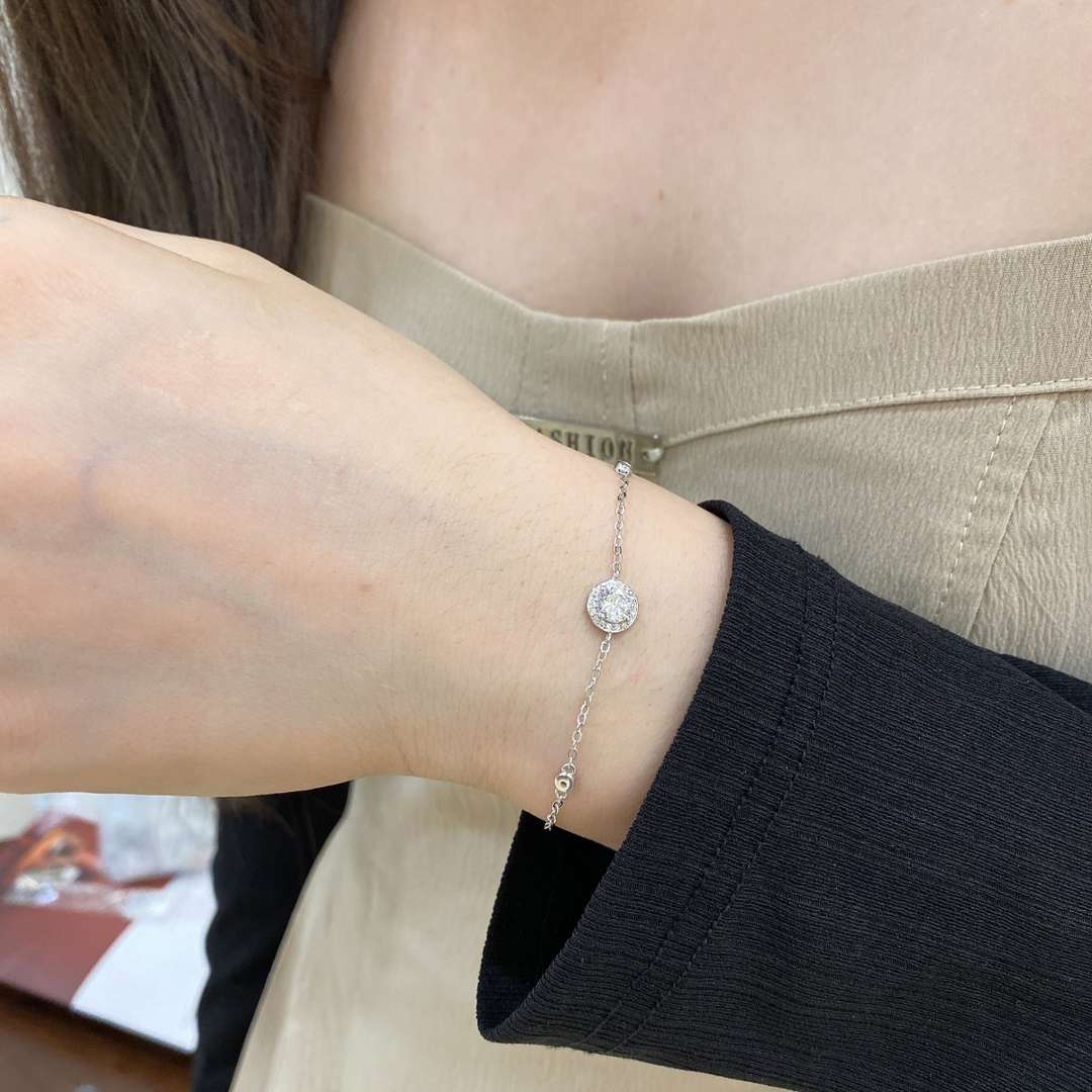 [Charm Aries Jewelry]Dazzling Round Cut Shape Bracelet