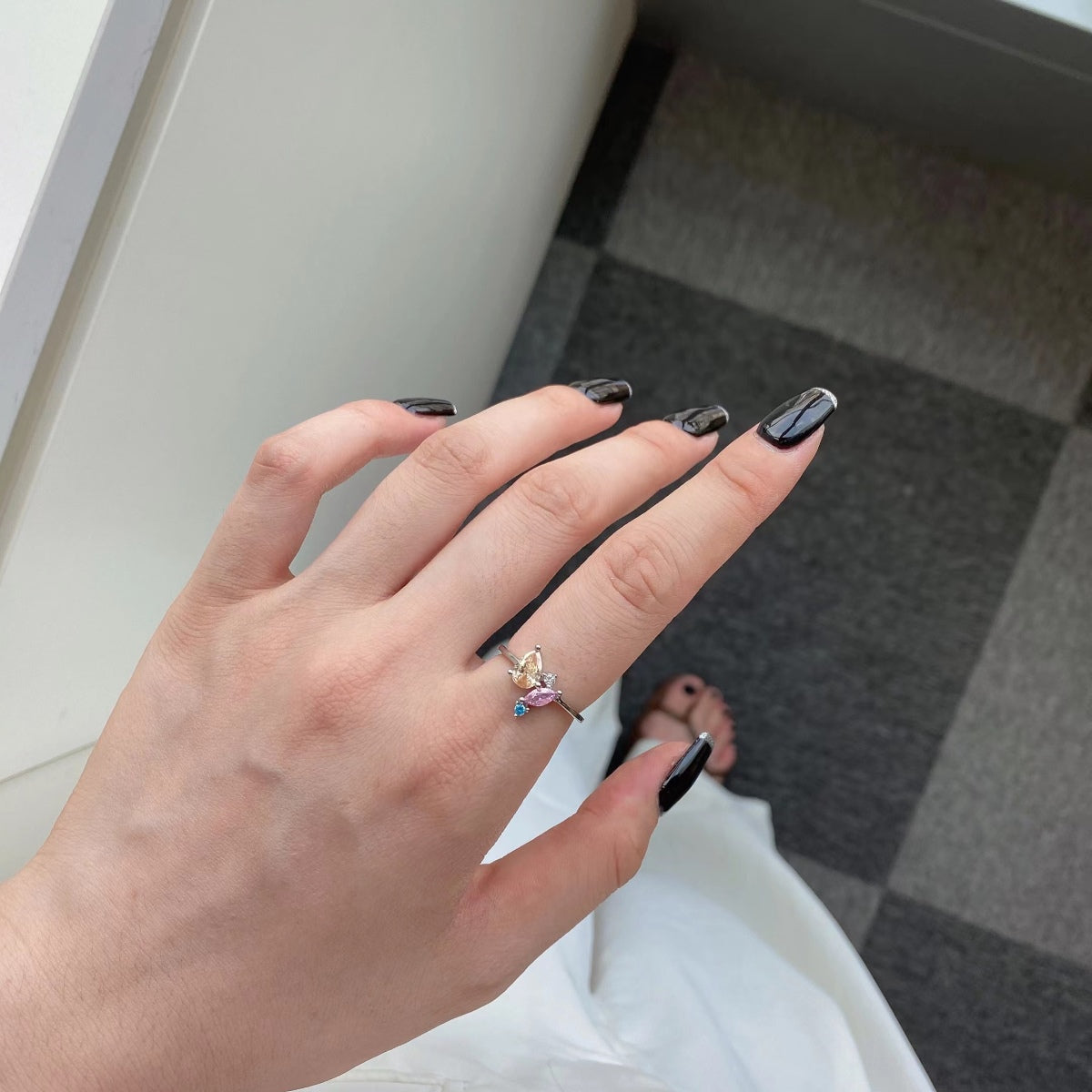[Charm Aries Jewelry]Radiant Colorful Multi Cut Daily Ring