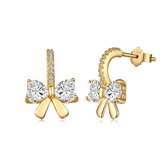 [Charm Aries Jewelry]Exquisite Earrings With Heart-Shaped Bow Design