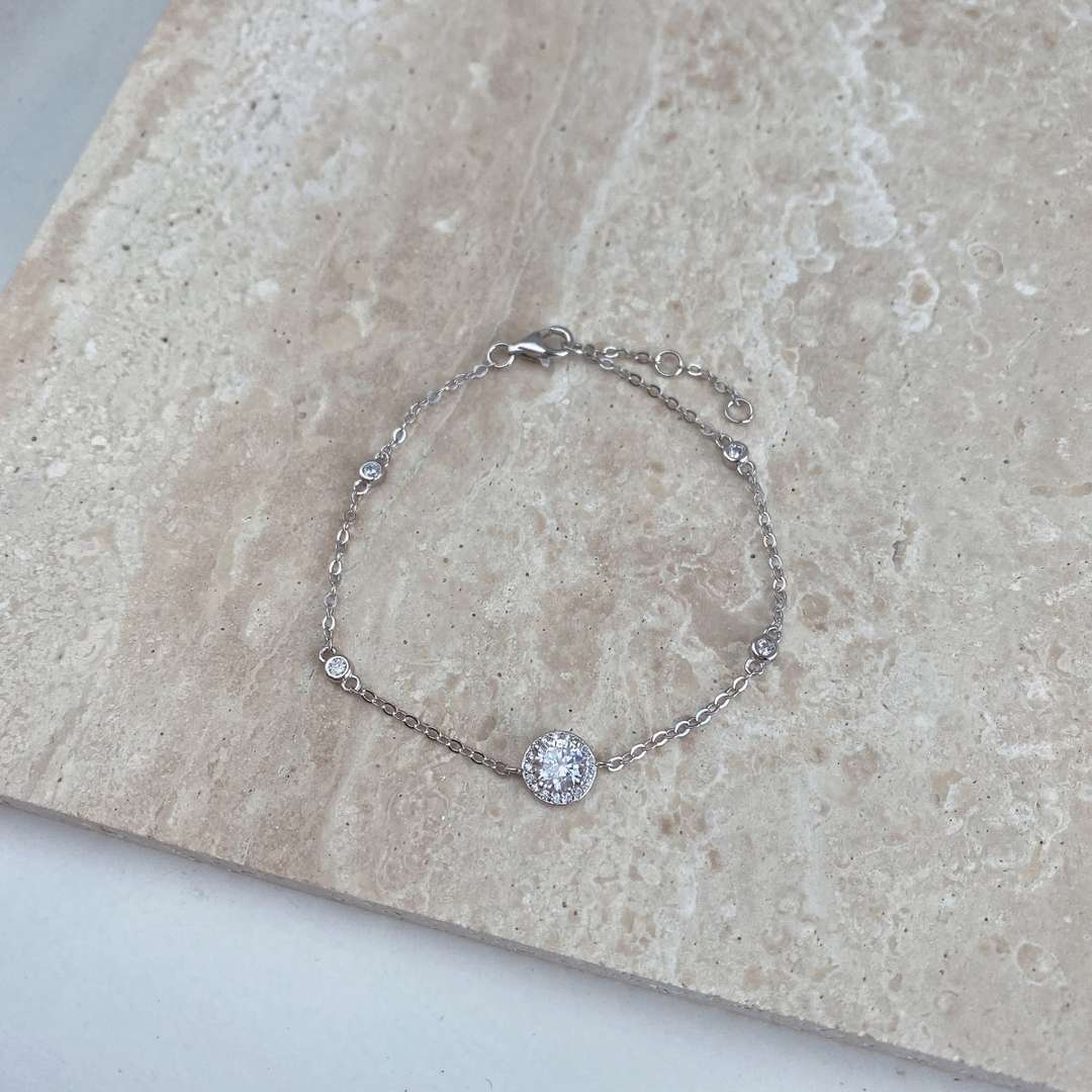 [Charm Aries Jewelry]Dazzling Round Cut Shape Bracelet