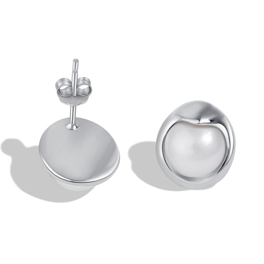 [Charm Aries Jewelry]Dainty Bread Pearl Earrings