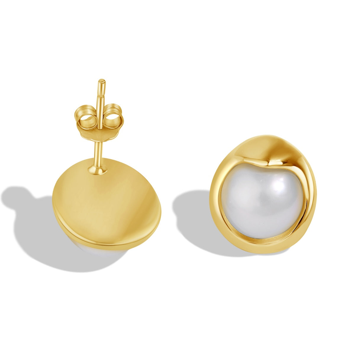 [Charm Aries Jewelry]Dainty Bread Pearl Earrings
