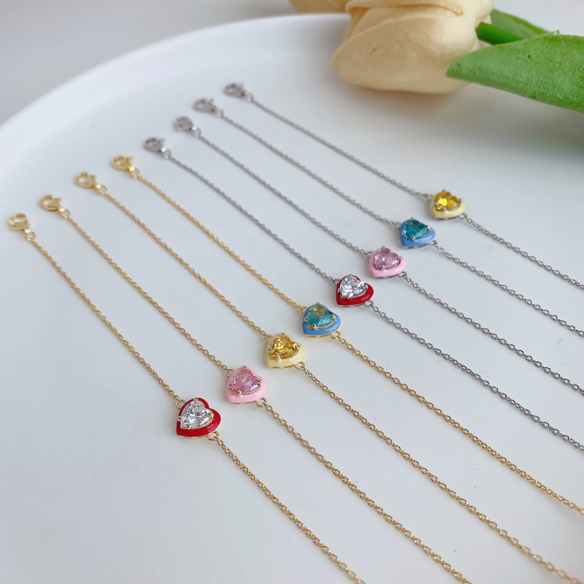 [Charm Aries Jewelry]Sparkling Romantic Heart Shape Lover Bracelet