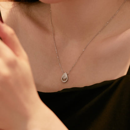 [Charm Aries Jewelry]Sparkling Pear Cut Necklace
