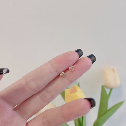 [Charm Aries Jewelry]Sparkling Colorful Round Shape Earrings