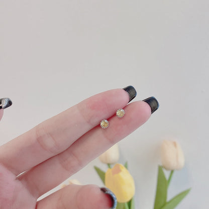 [Charm Aries Jewelry]Sparkling Colorful Round Shape Earrings