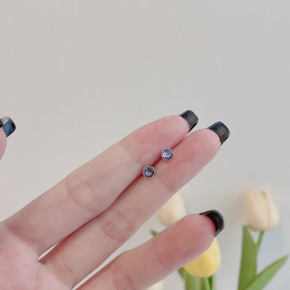 [Charm Aries Jewelry]Sparkling Colorful Round Shape Earrings