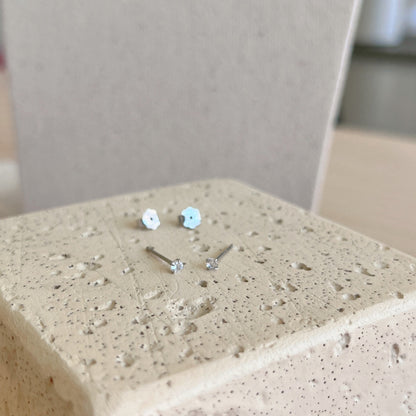 [Charm Aries Jewelry]Delicate Solitaire Earrings