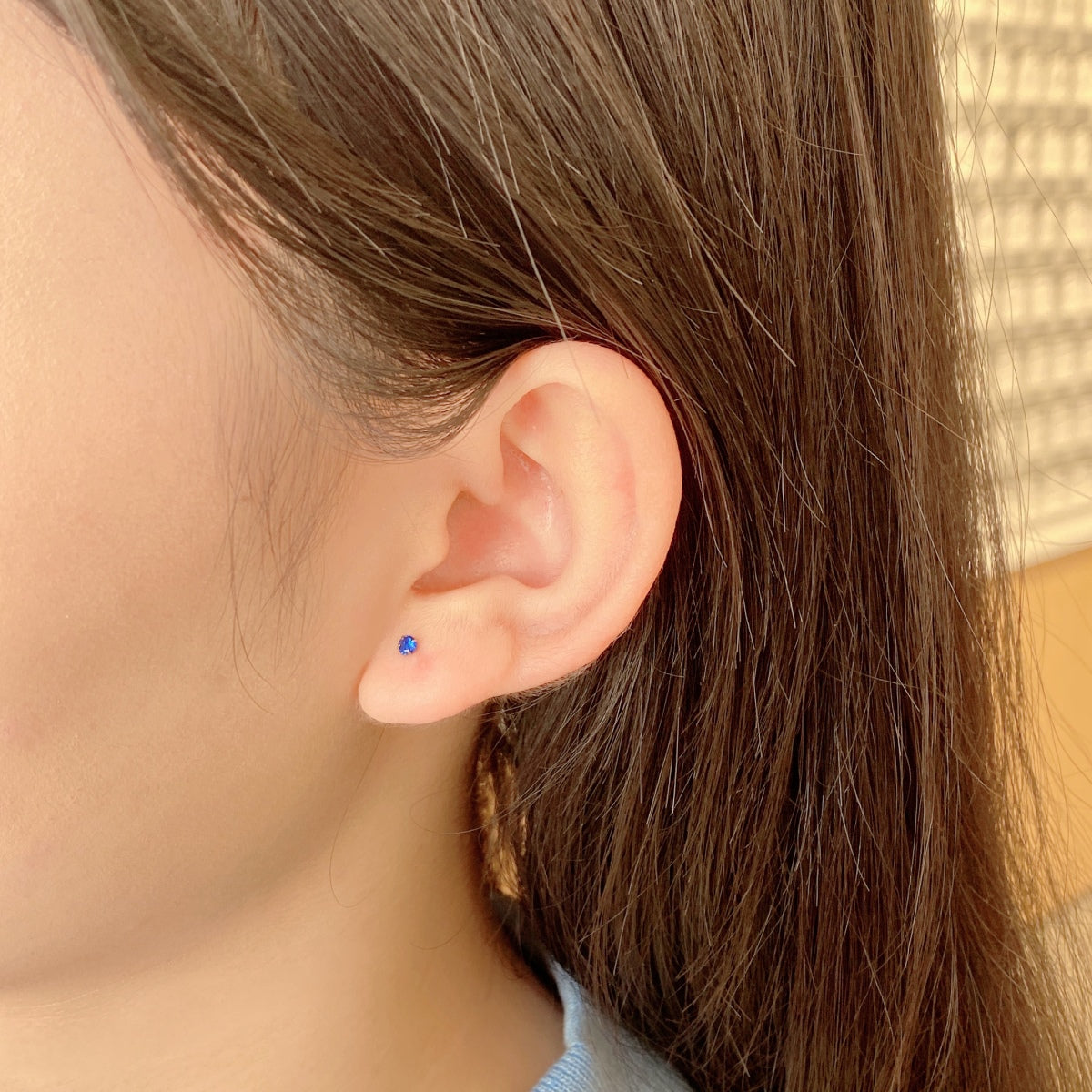 [Charm Aries Jewelry]Delicate Solitaire Earrings