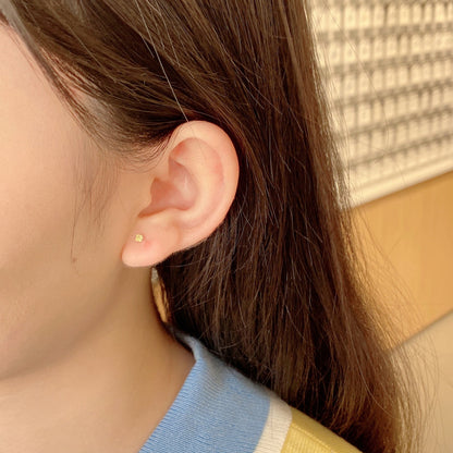 [Charm Aries Jewelry]Delicate Solitaire Earrings