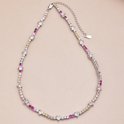 [Charm Aries Jewelry]Delicate Colorful Rainbow Tennis Chain