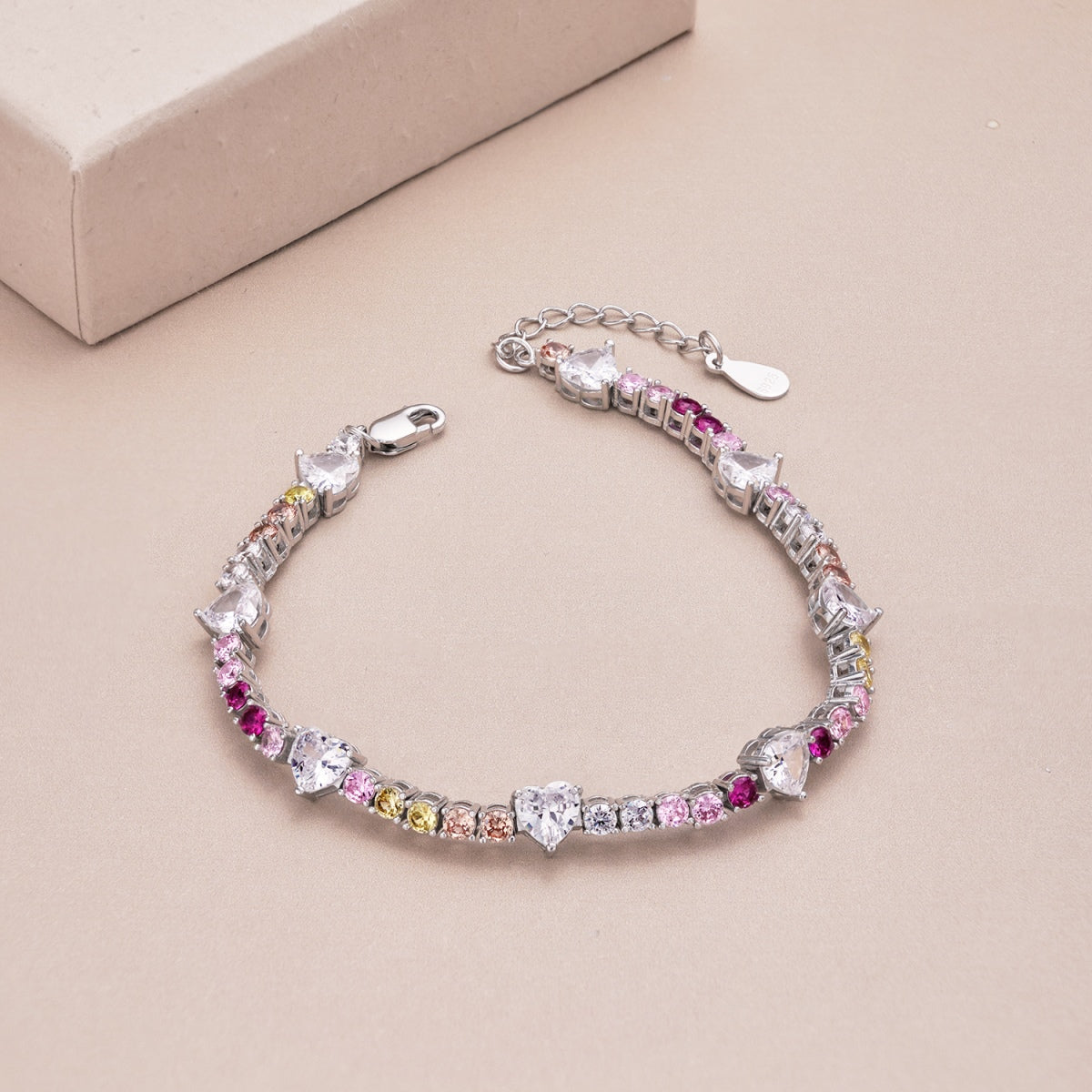 [Charm Aries Jewelry]Romantic Heart Shape Round Cut Lover Bracelet