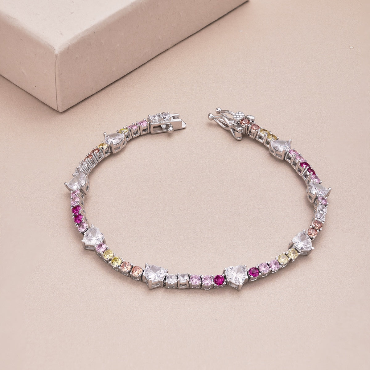 [Charm Aries Jewelry]Romantic Heart Shape Round Cut Lover Bracelet