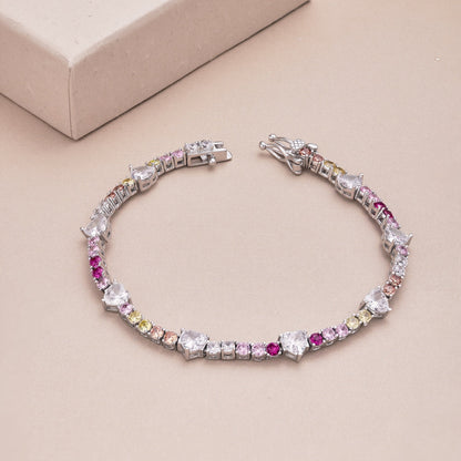 [Charm Aries Jewelry]Romantic Heart Shape Round Cut Lover Bracelet