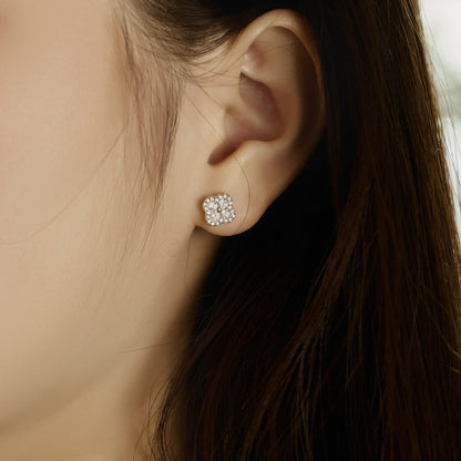 [Charm Aries Jewelry]Four-Leaf Charm Aries Flower Shaped Earrings