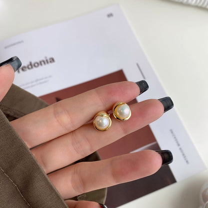 [Charm Aries Jewelry]Dainty Bread Pearl Earrings
