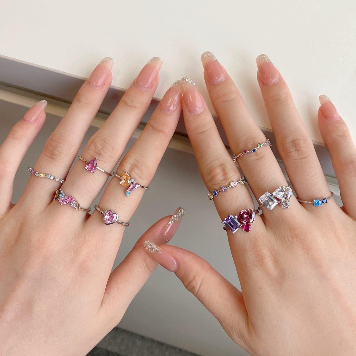 [Charm Aries Jewelry]Radiant Colorful Multi Cut Daily Ring