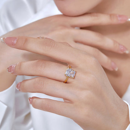 [Charm Aries Jewelry]4.0 Carat Ornate Enchanting Radiand Cut Banquet Ring